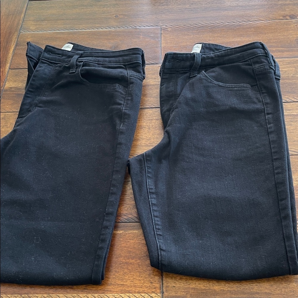 2 Universal Thread black high rise slim straight denim jeans size 4/27S & 4/27R - Picture 2 of 16